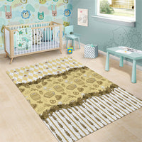 Oktoberfest Bavarian Heritage Area Rug Edelweiss Beer Festival Gold Pattern
