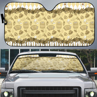 Oktoberfest Bavarian Heritage Auto Sun Shade Edelweiss Beer Festival Gold Pattern