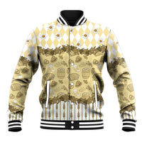 Oktoberfest Bavarian Heritage Baseball Jacket Edelweiss Beer Festival Gold Pattern