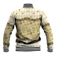Oktoberfest Bavarian Heritage Baseball Jacket Edelweiss Beer Festival Gold Pattern