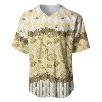 Oktoberfest Bavarian Heritage Baseball Jersey Edelweiss Beer Festival Gold Pattern