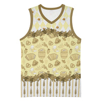 Oktoberfest Bavarian Heritage Basketball Jersey Edelweiss Beer Festival Gold Pattern