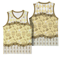 Oktoberfest Bavarian Heritage Basketball Jersey Edelweiss Beer Festival Gold Pattern