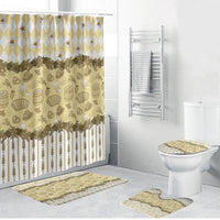 Oktoberfest Bavarian Heritage Bathroom Set Edelweiss Beer Festival Gold Pattern