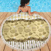 Oktoberfest Bavarian Heritage Beach Blanket Edelweiss Beer Festival Gold Pattern