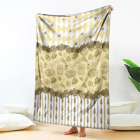 Oktoberfest Bavarian Heritage Blanket Edelweiss Beer Festival Gold Pattern