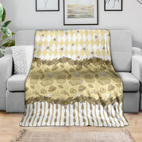 Oktoberfest Bavarian Heritage Blanket Edelweiss Beer Festival Gold Pattern