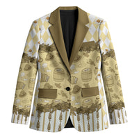Oktoberfest Bavarian Heritage Blazer Edelweiss Beer Festival Gold Pattern