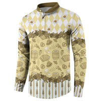 Oktoberfest Bavarian Heritage Button Sweatshirt Edelweiss Beer Festival Gold Pattern