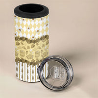 Oktoberfest Bavarian Heritage 4 in 1 Can Cooler Tumbler Edelweiss Beer Festival Gold Pattern