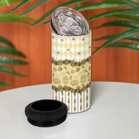 Oktoberfest Bavarian Heritage 4 in 1 Can Cooler Tumbler Edelweiss Beer Festival Gold Pattern