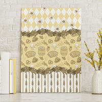 Oktoberfest Bavarian Heritage Canvas Wall Art Edelweiss Beer Festival Gold Pattern