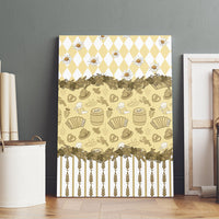 Oktoberfest Bavarian Heritage Canvas Wall Art Edelweiss Beer Festival Gold Pattern