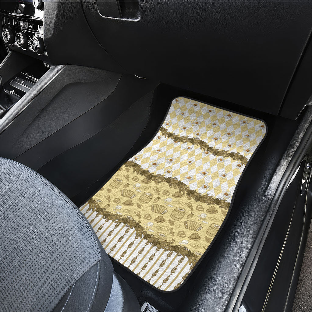 Oktoberfest Bavarian Heritage Car Mats Edelweiss Beer Festival Gold Pattern