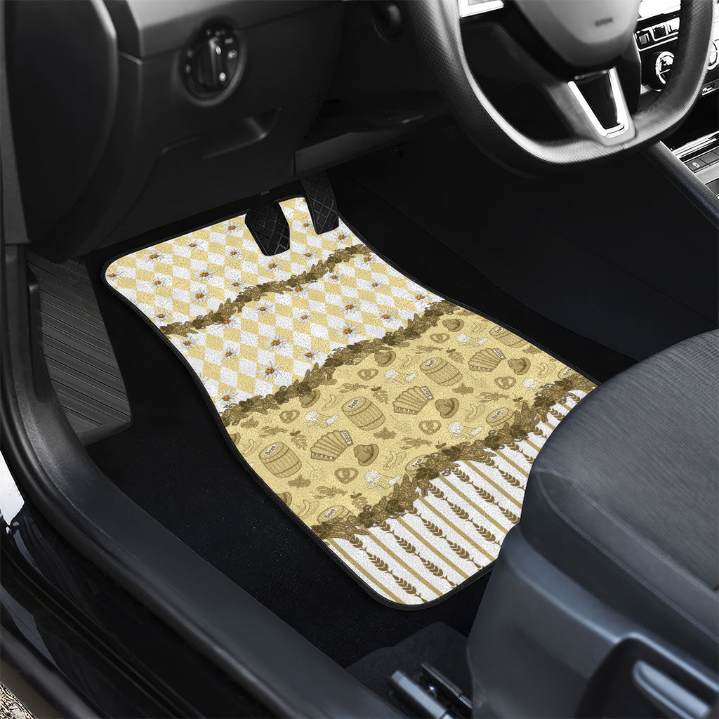 Oktoberfest Bavarian Heritage Car Mats Edelweiss Beer Festival Gold Pattern