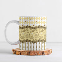 Oktoberfest Bavarian Heritage Ceramic Mug Edelweiss Beer Festival Gold Pattern