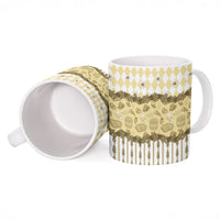 Oktoberfest Bavarian Heritage Ceramic Mug Edelweiss Beer Festival Gold Pattern