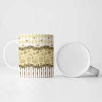 Oktoberfest Bavarian Heritage Ceramic Mug Edelweiss Beer Festival Gold Pattern