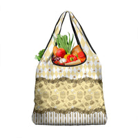 Oktoberfest Bavarian Heritage Grocery Bag Edelweiss Beer Festival Gold Pattern
