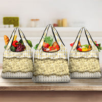 Oktoberfest Bavarian Heritage Grocery Bag Edelweiss Beer Festival Gold Pattern