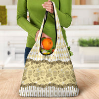 Oktoberfest Bavarian Heritage Grocery Bag Edelweiss Beer Festival Gold Pattern