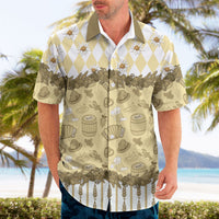 Oktoberfest Bavarian Heritage Hawaiian Shirt Edelweiss Beer Festival Gold Pattern