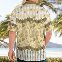 Oktoberfest Bavarian Heritage Hawaiian Shirt Edelweiss Beer Festival Gold Pattern