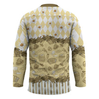 Oktoberfest Bavarian Heritage Hockey Jersey Edelweiss Beer Festival Gold Pattern