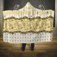 Oktoberfest Bavarian Heritage Hooded Blanket Edelweiss Beer Festival Gold Pattern