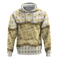 Oktoberfest Bavarian Heritage Hoodie Edelweiss Beer Festival Gold Pattern