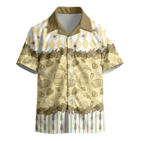 Oktoberfest Bavarian Heritage Kid Hawaiian Shirt Edelweiss Beer Festival Gold Pattern