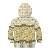 Oktoberfest Bavarian Heritage Kid Hoodie Edelweiss Beer Festival Gold Pattern