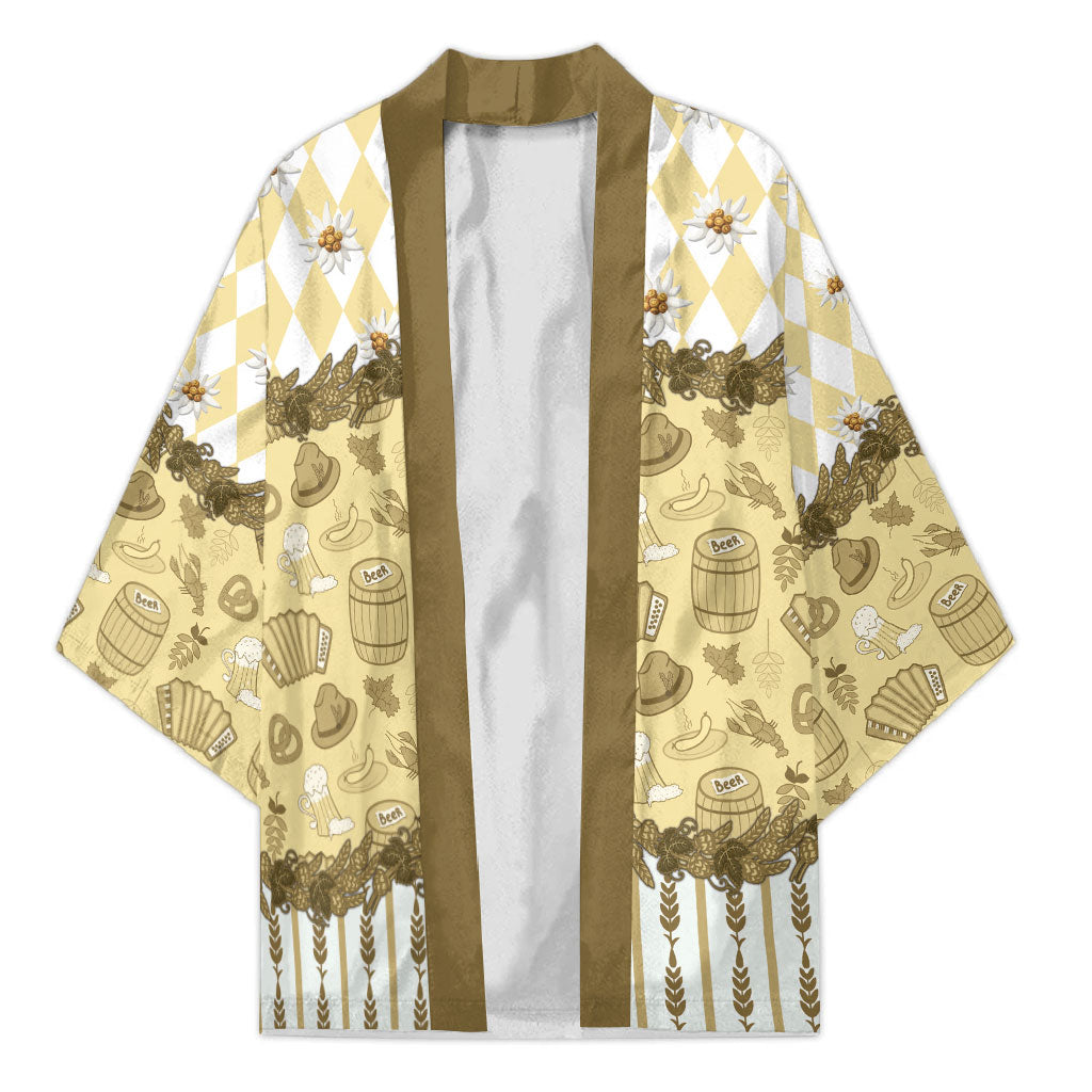 Oktoberfest Bavarian Heritage Kimono Edelweiss Beer Festival Gold Pattern