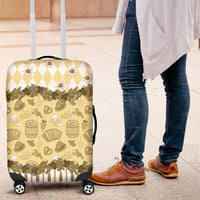 Oktoberfest Bavarian Heritage Luggage Cover Edelweiss Beer Festival Gold Pattern