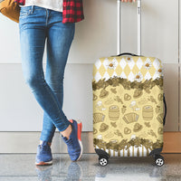 Oktoberfest Bavarian Heritage Luggage Cover Edelweiss Beer Festival Gold Pattern