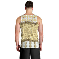 Oktoberfest Bavarian Heritage Men Tank Top Edelweiss Beer Festival Gold Pattern