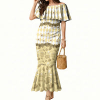 Oktoberfest Bavarian Heritage Mermaid Dress Edelweiss Beer Festival Gold Pattern