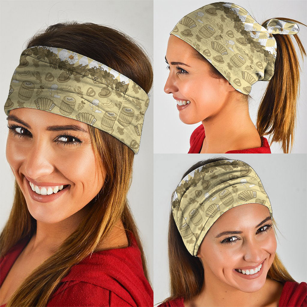 Oktoberfest Bavarian Heritage Neck Gaiter Edelweiss Beer Festival Gold Pattern