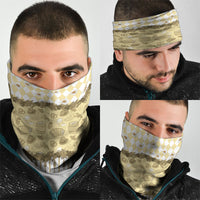 Oktoberfest Bavarian Heritage Neck Gaiter Edelweiss Beer Festival Gold Pattern
