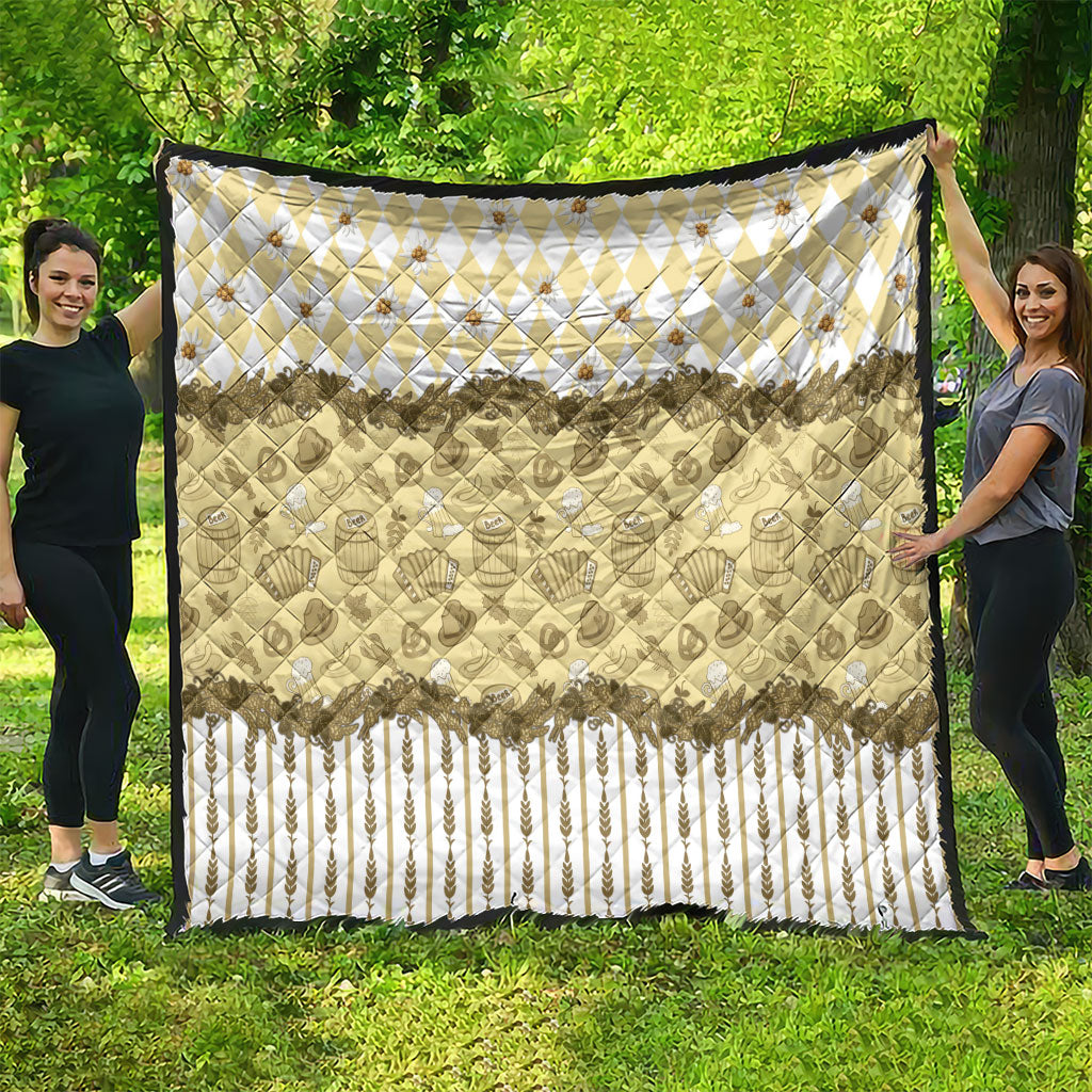 Oktoberfest Bavarian Heritage Quilt Edelweiss Beer Festival Gold Pattern