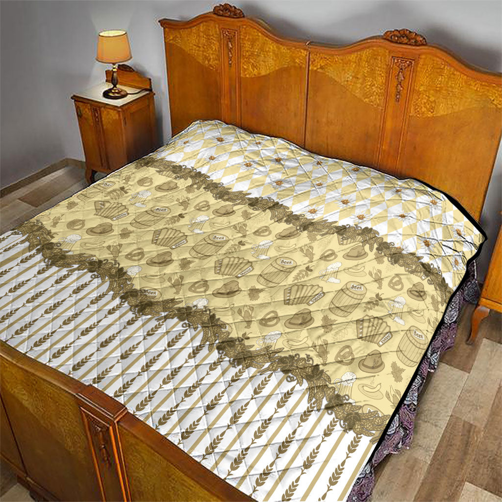 Oktoberfest Bavarian Heritage Quilt Edelweiss Beer Festival Gold Pattern