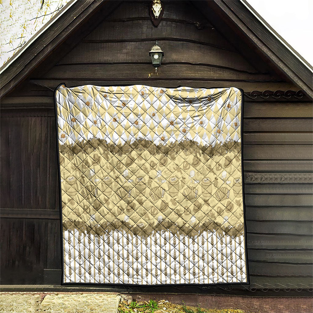 Oktoberfest Bavarian Heritage Quilt Edelweiss Beer Festival Gold Pattern