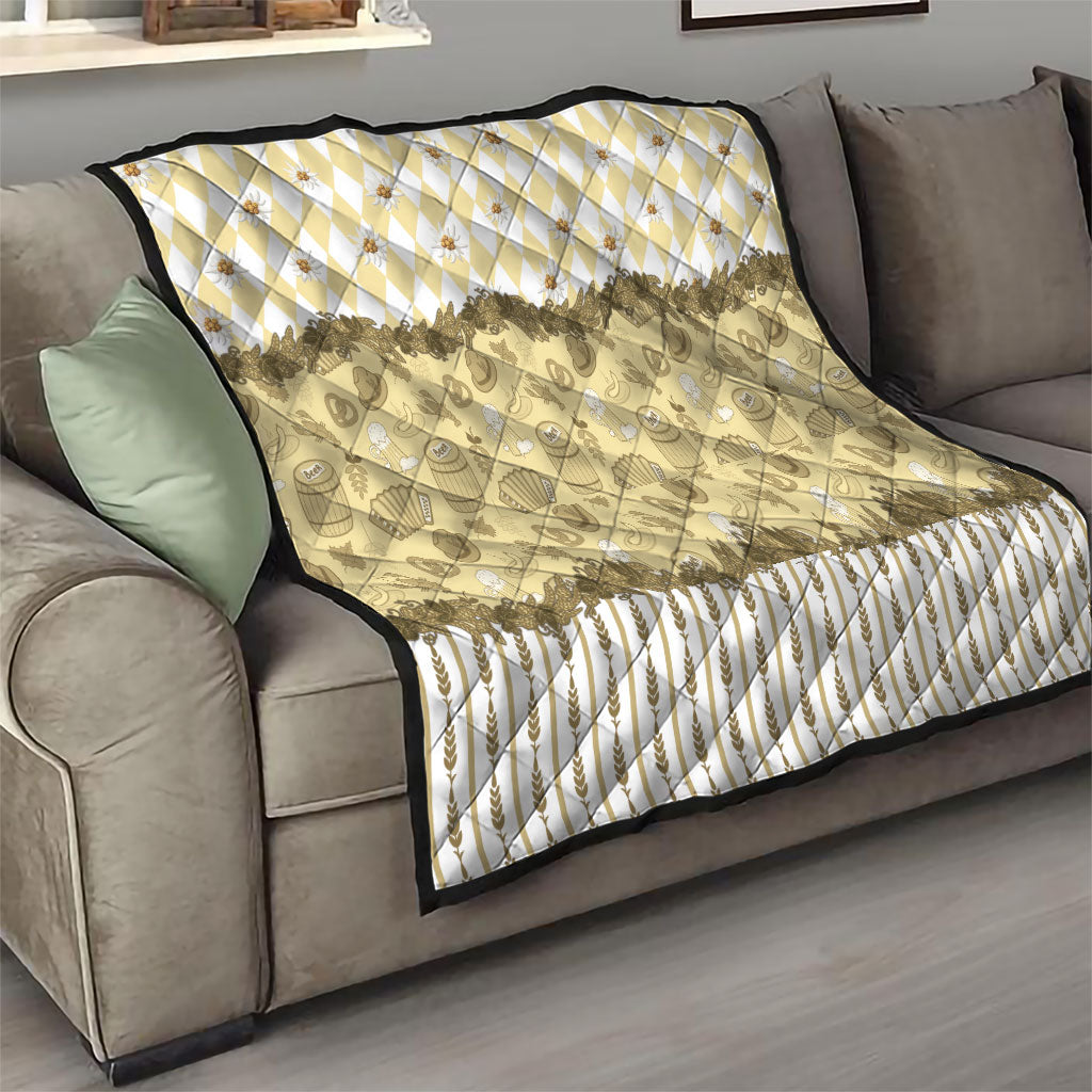 Oktoberfest Bavarian Heritage Quilt Edelweiss Beer Festival Gold Pattern