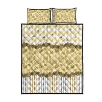 Oktoberfest Bavarian Heritage Quilt Bed Set Edelweiss Beer Festival Gold Pattern