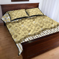 Oktoberfest Bavarian Heritage Quilt Bed Set Edelweiss Beer Festival Gold Pattern