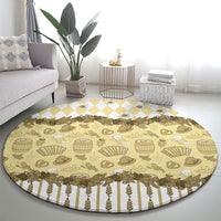 Oktoberfest Bavarian Heritage Round Carpet Edelweiss Beer Festival Gold Pattern