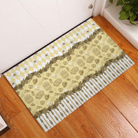 Oktoberfest Bavarian Heritage Rubber Doormat Edelweiss Beer Festival Gold Pattern