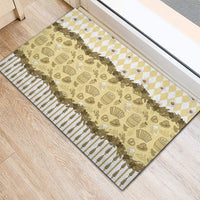 Oktoberfest Bavarian Heritage Rubber Doormat Edelweiss Beer Festival Gold Pattern