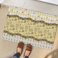 Oktoberfest Bavarian Heritage Rubber Doormat Edelweiss Beer Festival Gold Pattern