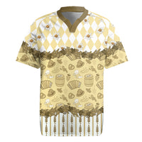 Oktoberfest Bavarian Heritage Rugby Jersey Edelweiss Beer Festival Gold Pattern